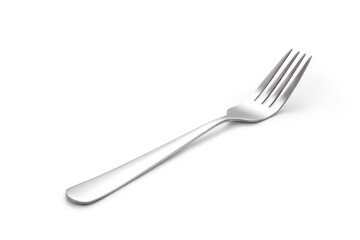 Stainless steel fork isolated on white background