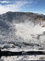 hallasan snow covered mountain crater
