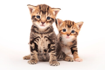 british short hair kittens on white background 