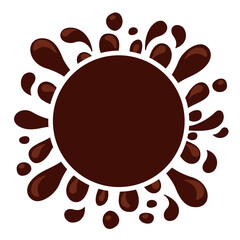 chocolate brown splash blob for banner background, drop brown liquid splash, icon splashing chocolate blob droplet, illustrations cocoa brown liquid splash shape, symbol chocolate drop splatter flow