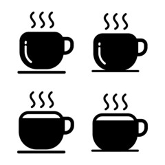 Icono de taza de café. Ilustración vectorial. sobre fondo blanco. Perfecto para imprimir en camisetas, afiches, murales de pared, tazas, gafas, tumbonas, pancartas, rollos y cualquier otro material de