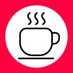 Icono de taza de café. Ilustración vectorial. sobre fondo blanco. Perfecto para imprimir en camisetas, afiches, murales de pared, tazas, gafas, tumbonas, pancartas, rollos y cualquier otro material de
