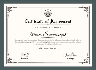Certificate Template with Signature Layout