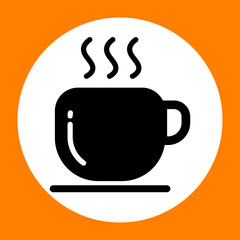 Icono de taza de café. Ilustración vectorial. sobre fondo blanco. Perfecto para imprimir en camisetas, afiches, murales de pared, tazas, gafas, tumbonas, pancartas, rollos y cualquier otro material de