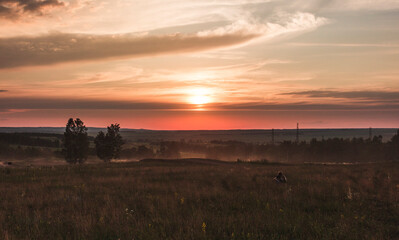 Naklejka premium That day I met with another photographer who also photographed the sunset.And I had better sunset photos