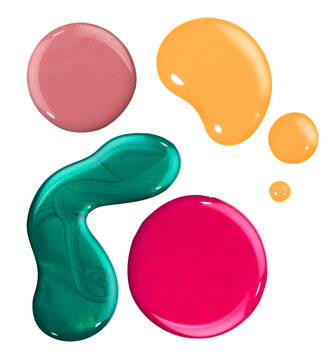 spilled  colourful polish on white background