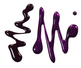 Nail Polish spilled in a shape of zig zag isolated on white