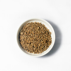 Ceylon Spice Cumin seeds, Isolated on white background 