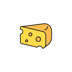 Piece of cheese vector icon symbol food isolated on white background