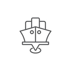 Port location pin vector icon symbol map isolated on white background