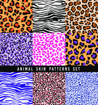 set of animal print vector patterns