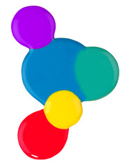 splash of nail polishes isolated on white