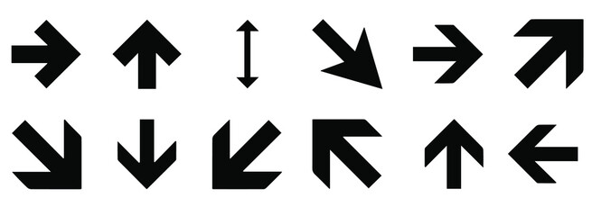 Set of black vector arrows. Arrow icons. EPS 10