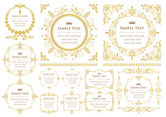 set of vintage labels with floral elements