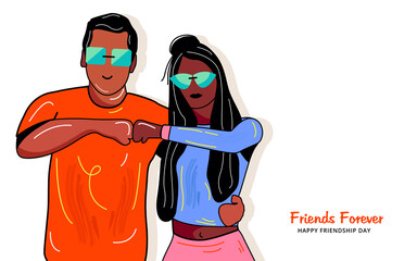 Best friends forever vector background. Happy friendship day