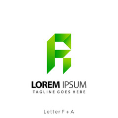 Letter FA Origami Logos Design Vector Illustration Template