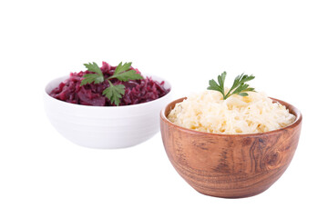 White and red pickled bavarian cabbage