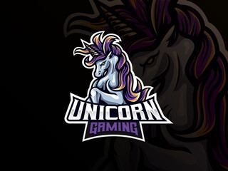 Unicorn mascot sport logo design