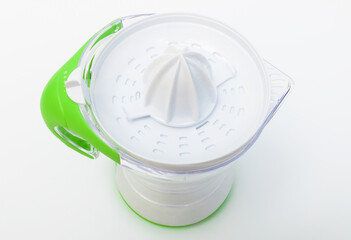 Modern juicer on white background