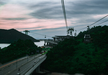 cable car in the mountains