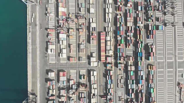 Containers port in Arabian sea loading and unloading large number of containers