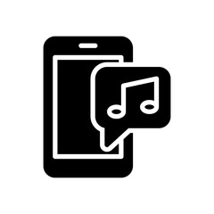 chat about music icon in glyph style. vector illustration for graphic design, website, UI isolated on white background. EPS 10