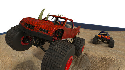 Monster truck isolated on white. © Artur Didyk