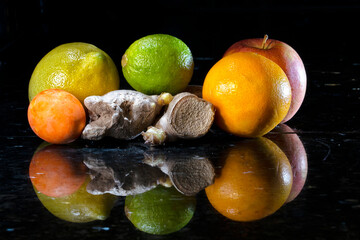 Fototapeta na wymiar still life with fruits