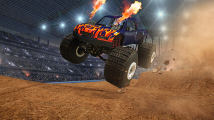 Monster truck on stadium.  © Artur Didyk