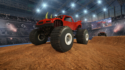 Monster truck on stadium.  © Artur Didyk