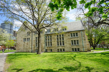 Fototapeta na wymiar University of Toronto Campus building in spring