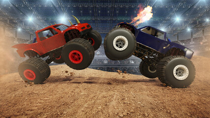 Monster truck on stadium.  © Artur Didyk