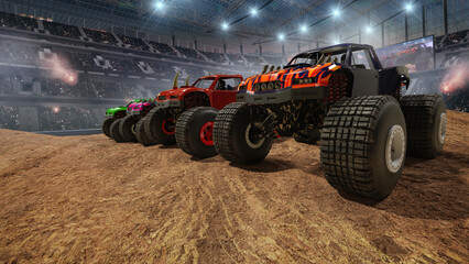 Monster truck on stadium.  © Artur Didyk