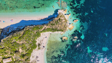 Elba Island, Italy. Amazing aerial view of Padulella Beach near Portoferraio