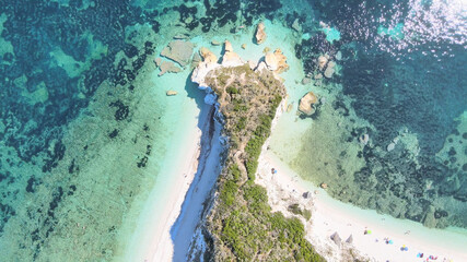 Elba Island, Italy. Amazing aerial view of Padulella Beach near Portoferraio