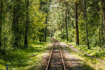The railway leaving in the distance