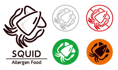 Squid icon / food allergy, allergen