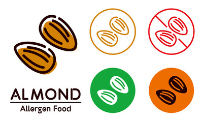 Almond icon / food allergy, allergen