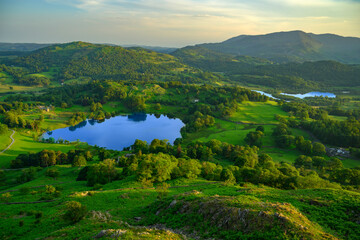 Loughrigg Tarn and Elterwater in Summer