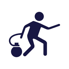 human figure avatar with bomb silhouette style icon