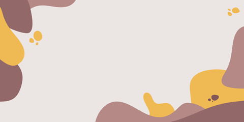 Abstract background vector with natural and floral line arts, Memphis style, Organic shape. Creative pattern with hand drawn shapes. Design background for social media post, cover, print and wallpaper