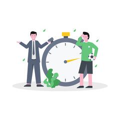 Flat vector illustration of the coach trains soccer academy participants, physical, skill and health