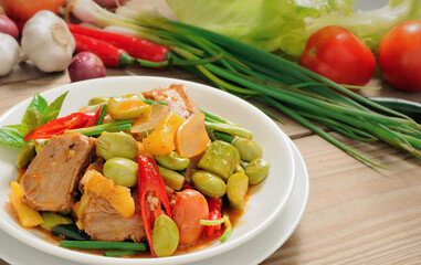 Sweet and sour sauce fried pork with Bitter bean.