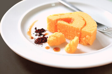 Orange flavored Jam Rolls are perfect for the opportunity to drink tea.