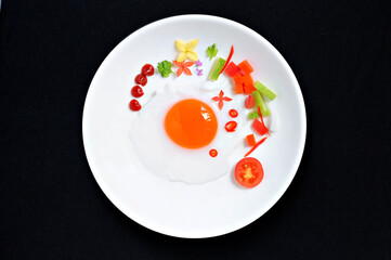 Poached eggs from duck eggs will taste good, easy to cook while working at home.