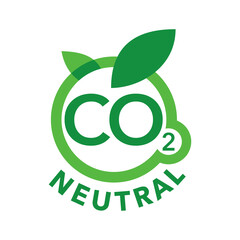 CO2 neutral stamp - carbon emissions free (no air pollution) industrial production eco-friendly isolated sign