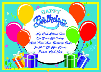 Happy birthday card. design template for birthday celebration, greeting cards and poster