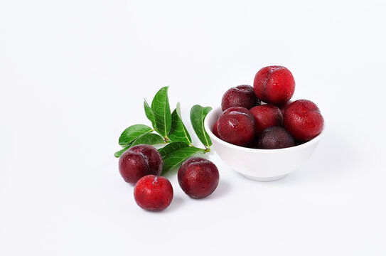Fresh plums  in Thailand on white background