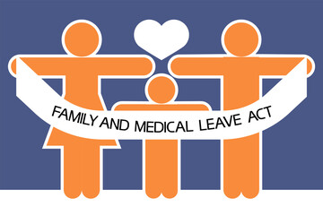 Family and medical leave act.
Illustratively-graphic poster with text and symbolic image of people. - 360513955