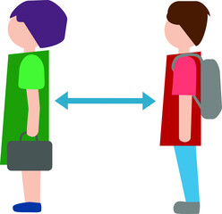 Infographic social distance white background